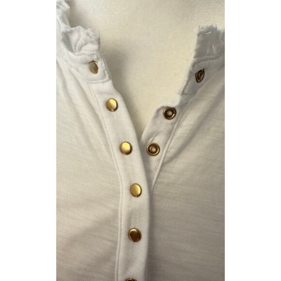 NATION LTD Veronique Henley Pima Cotton Shortsleeve Blouse Size XS - Picture 5 of 7